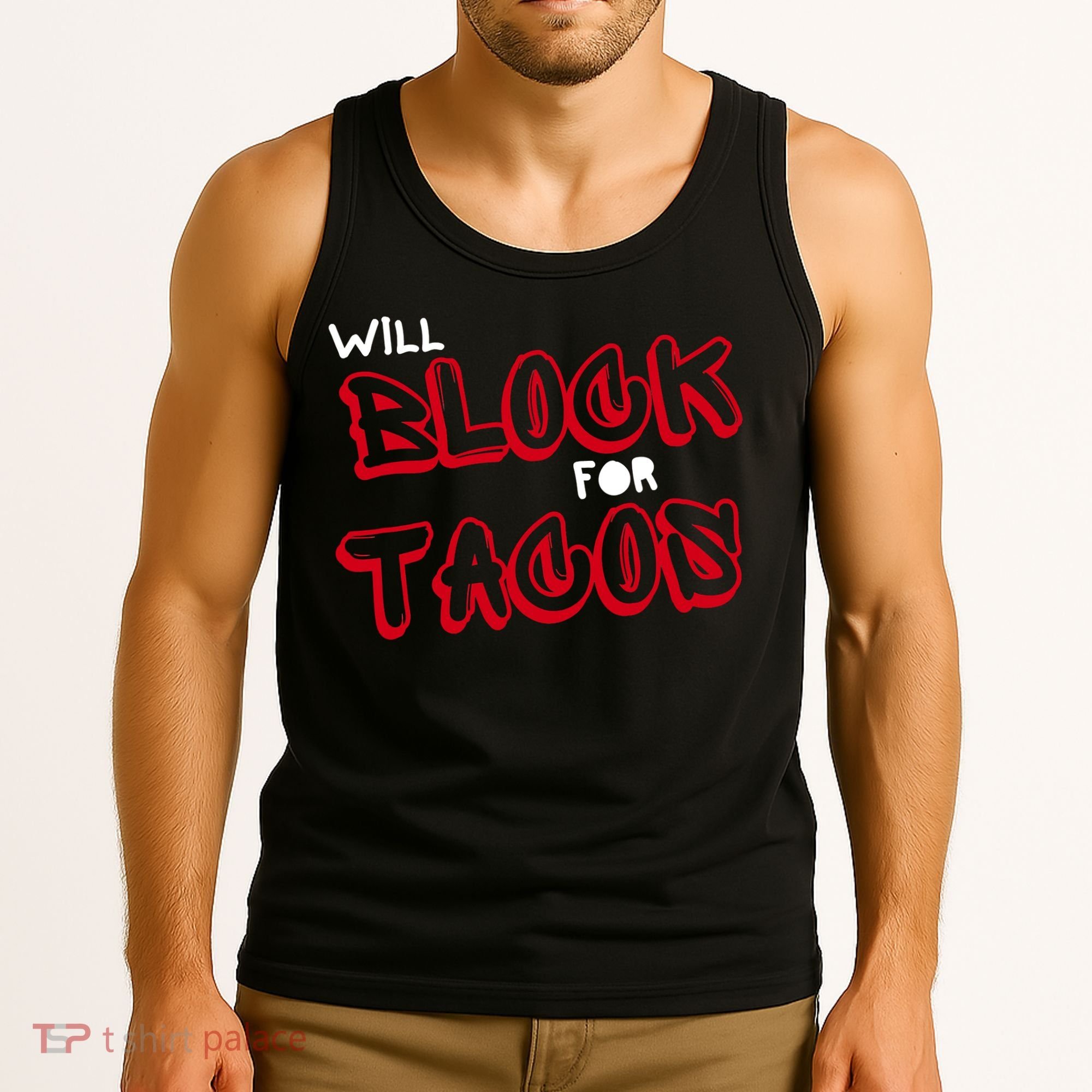 Funny Football Lineman Serving Pancakes Offensive Line Tank Top