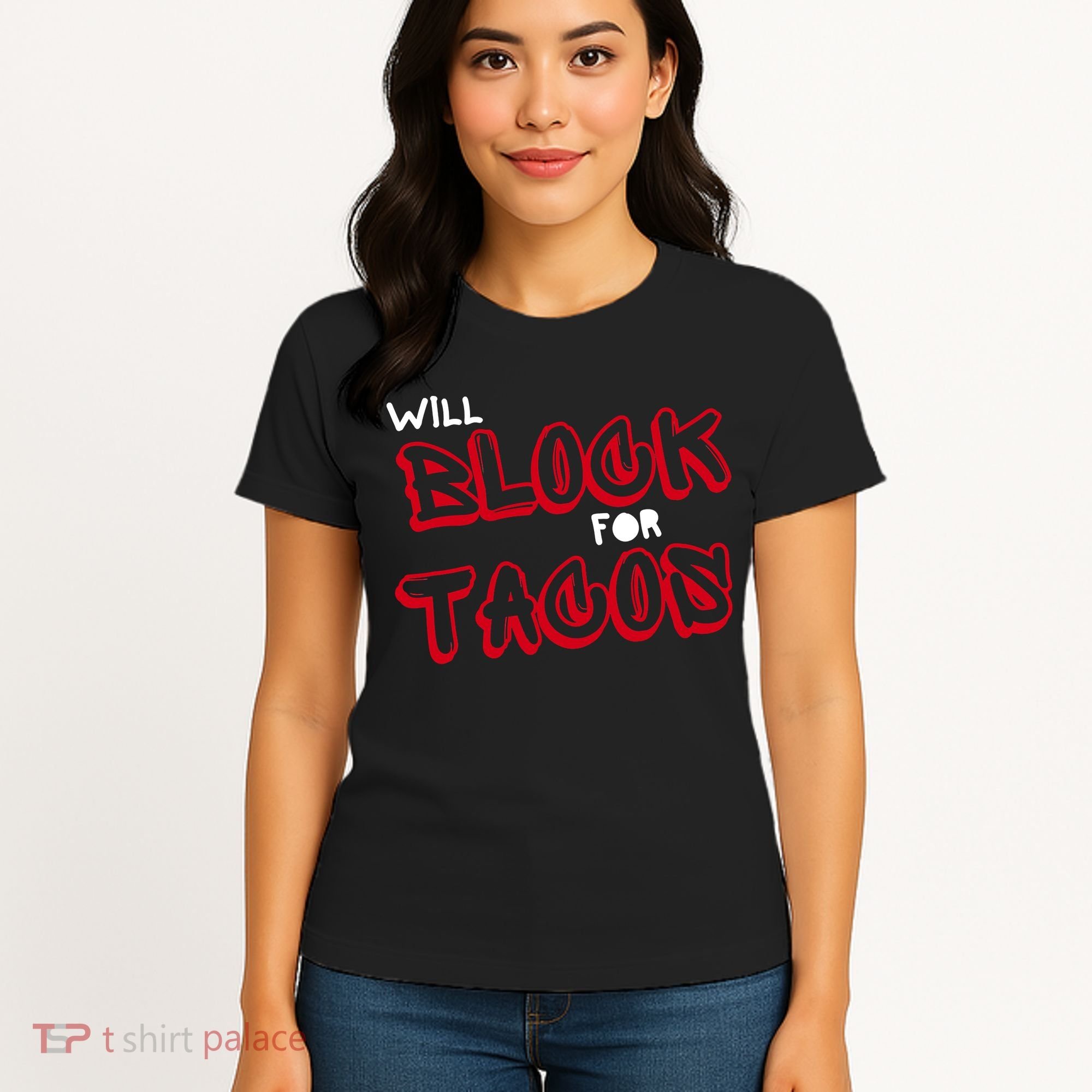 Funny Football Lineman Serving Pancakes Offensive Line Women's T-Shirt