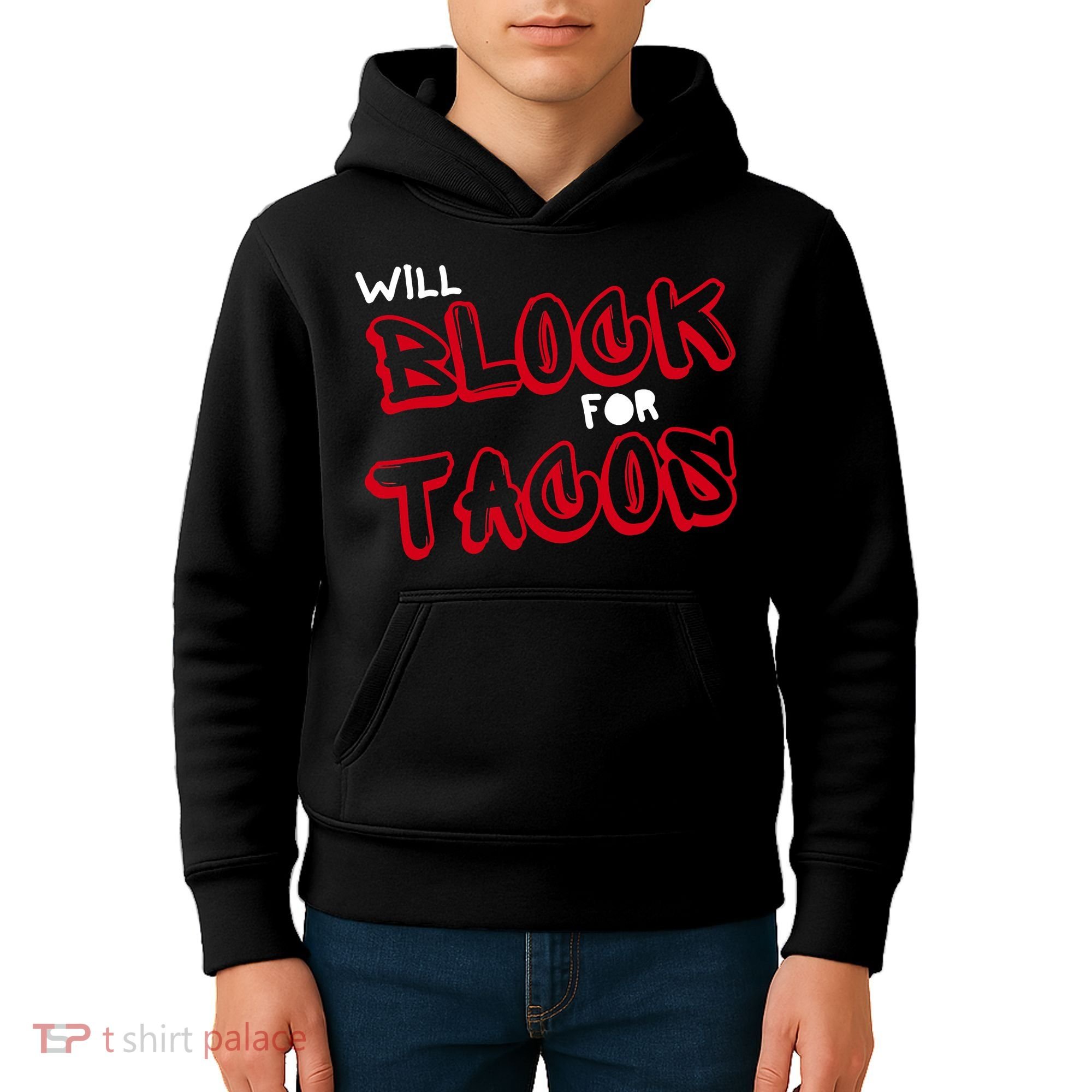 Funny Football Lineman Serving Pancakes Offensive Line Kids Hoodie