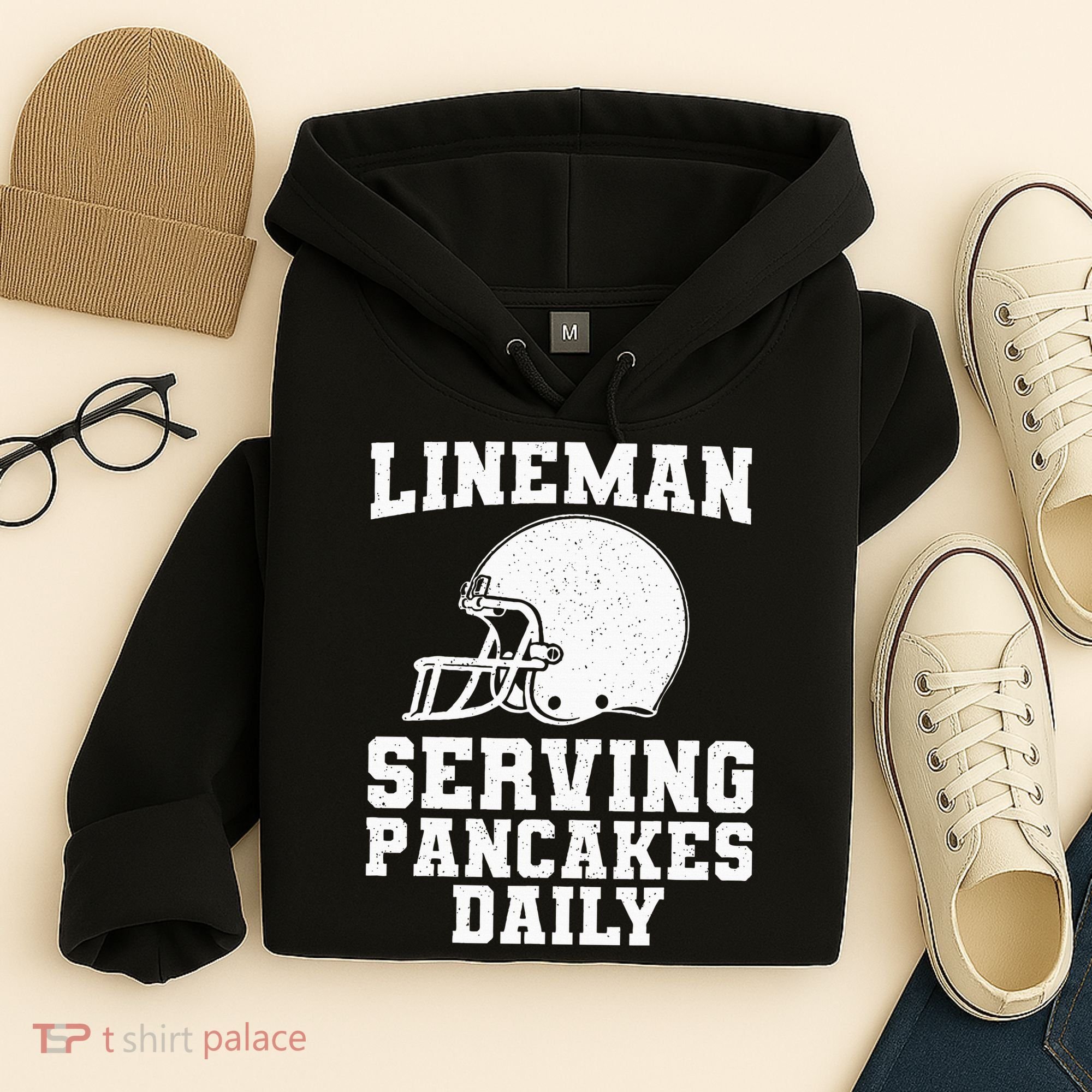 Funny Football Lineman Art For Offensive Lineman Hoodie