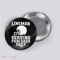 Funny Football Lineman Art For Offensive Lineman Button thumb 0