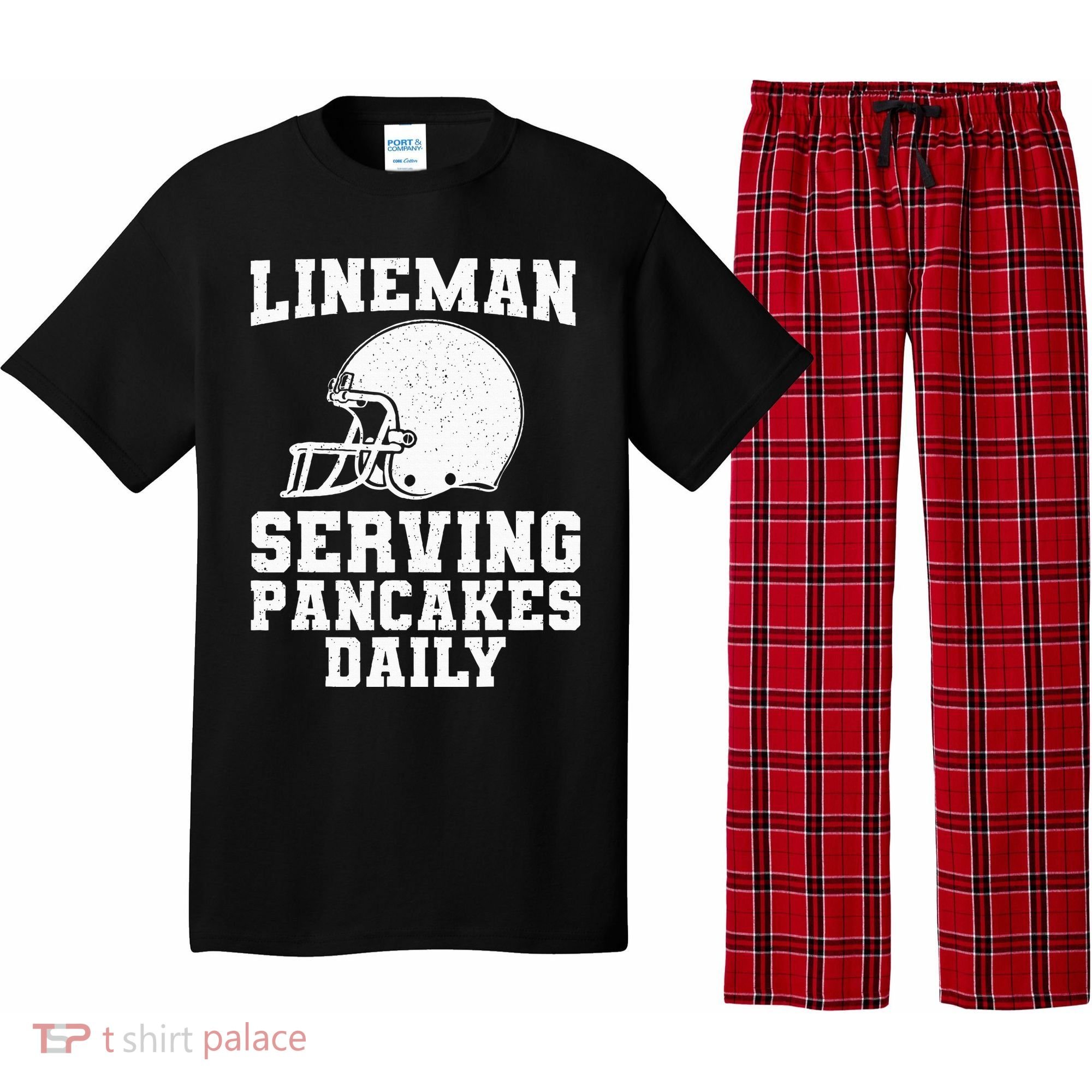 Funny Football Lineman Art For Offensive Lineman Pajama Set