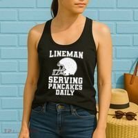 Funny Football Lineman Art For Offensive Lineman Women's Tank Top thumb 2