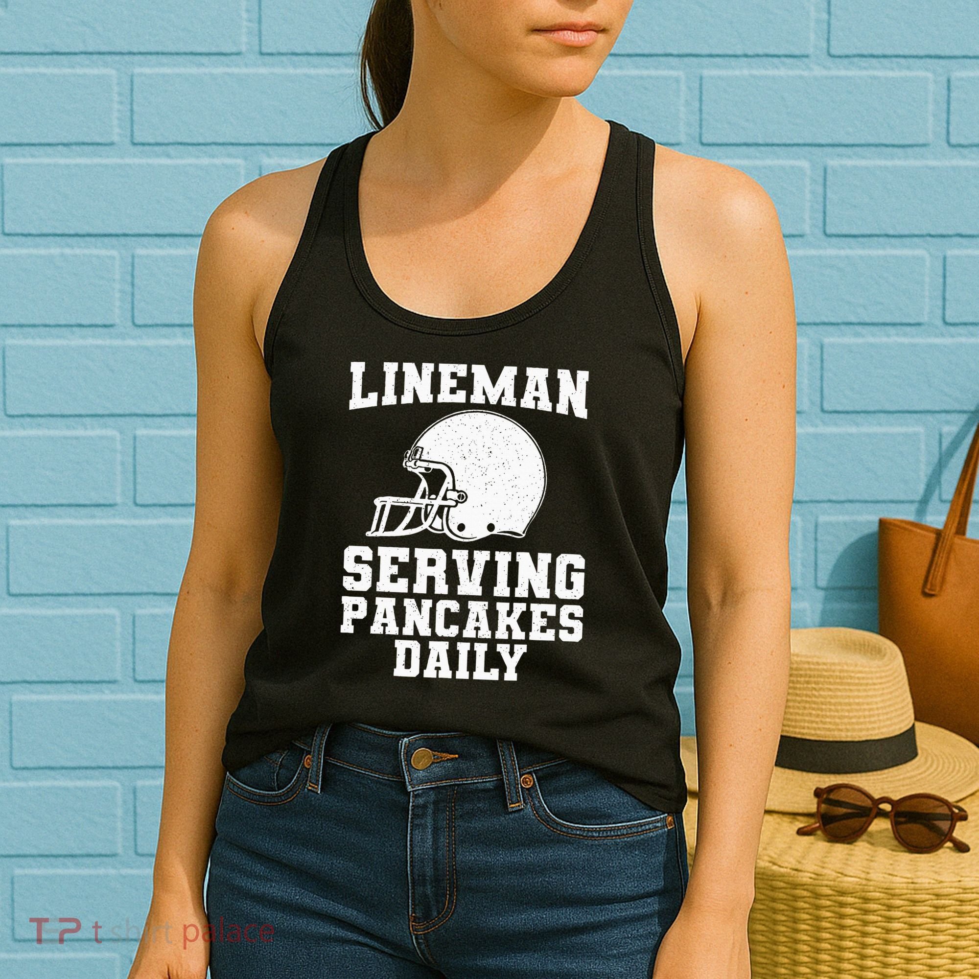 Funny Football Lineman Art For Offensive Lineman Women's Tank Top