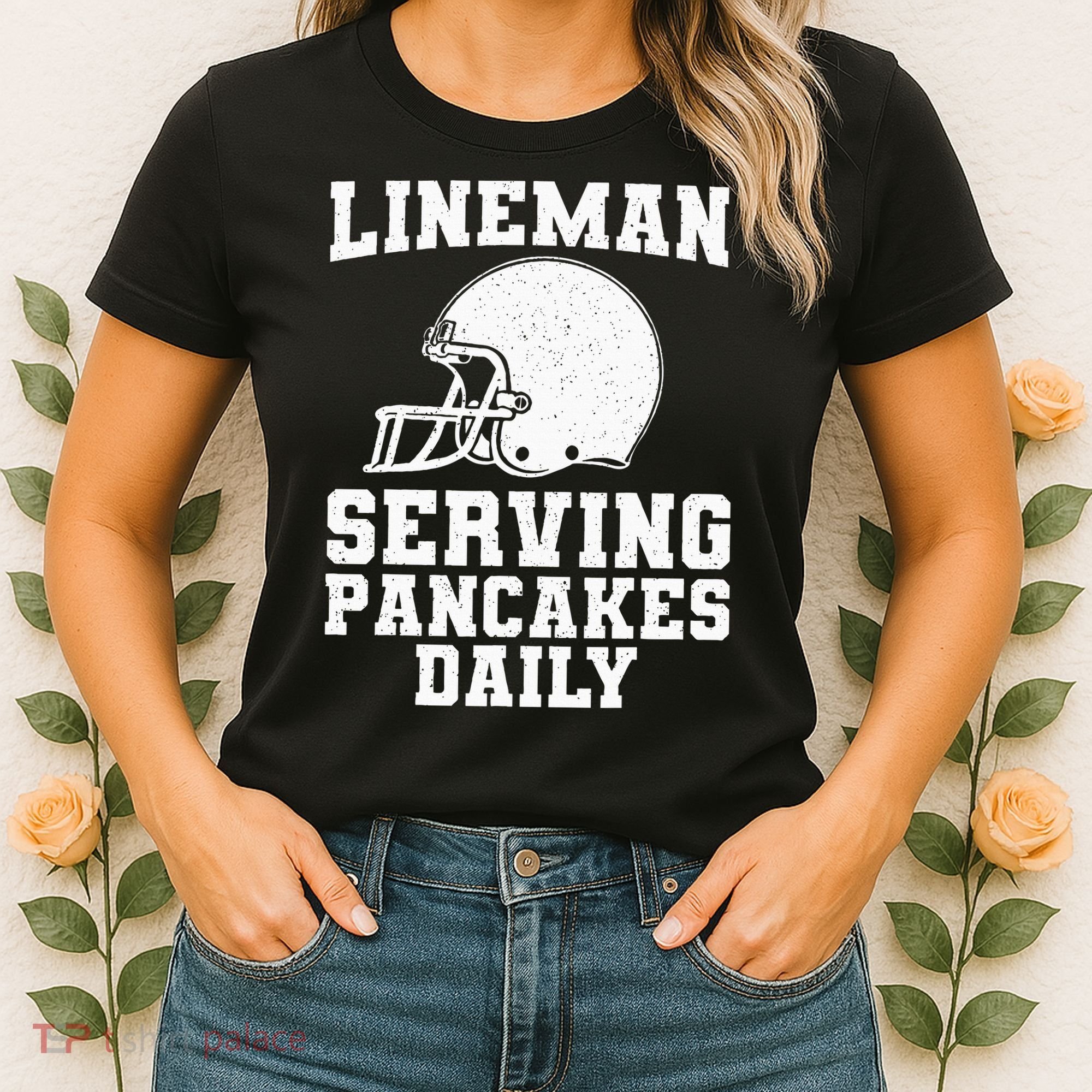 Funny Football Lineman Art For Offensive Lineman Women's T-Shirt