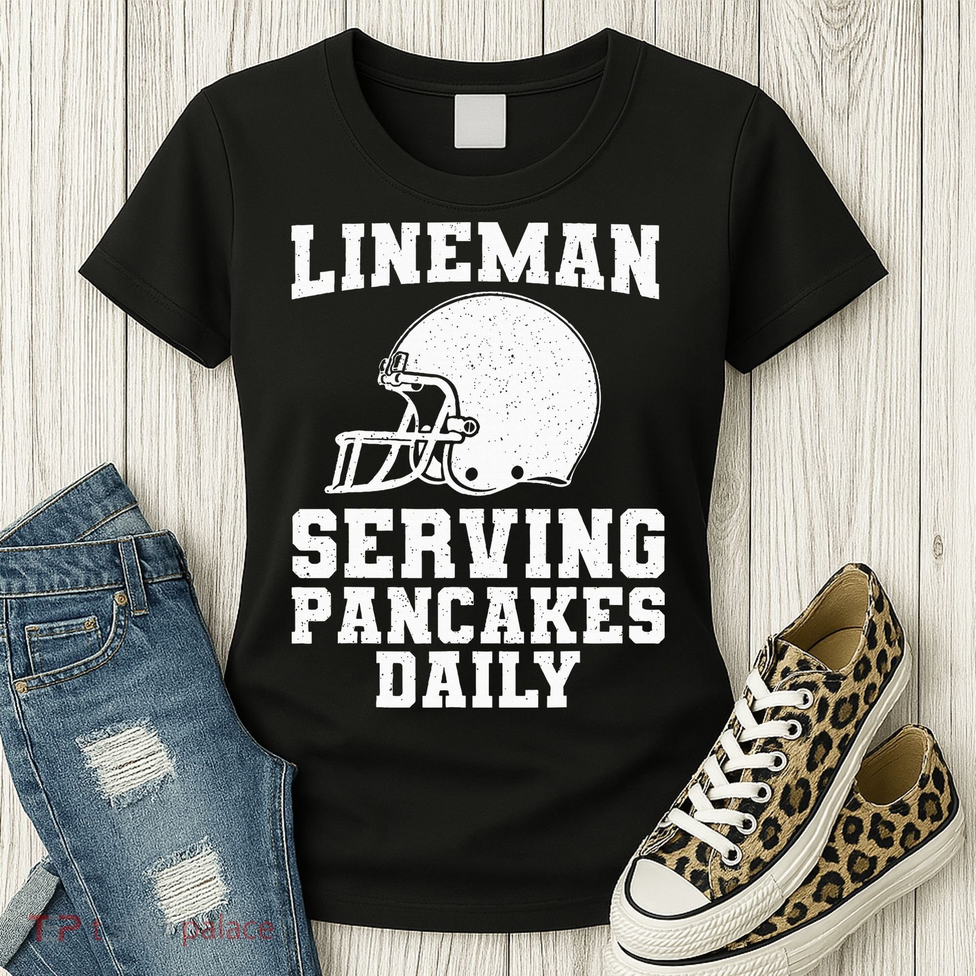 Funny Football Lineman Art For Offensive Lineman Women's T-Shirt