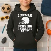Funny Football Lineman Art For Offensive Lineman Kids Hoodie thumb 2