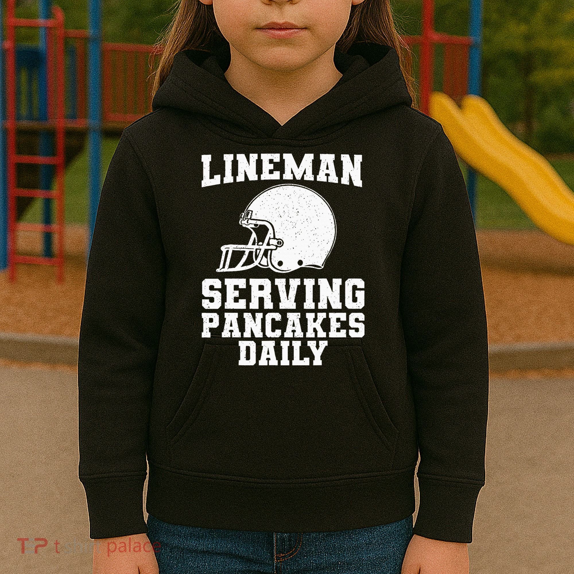 Funny Football Lineman Art For Offensive Lineman Kids Hoodie