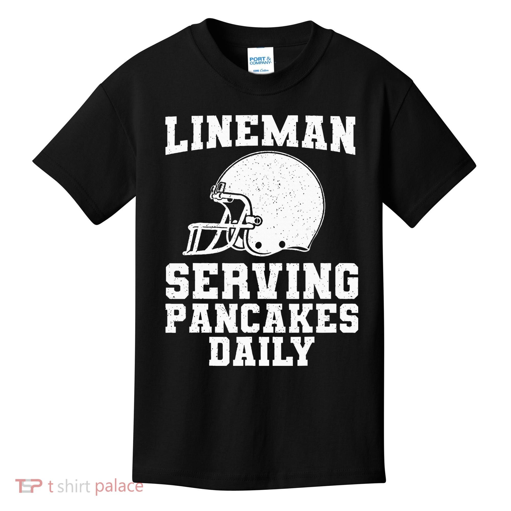 Funny Football Lineman Art For Offensive Lineman Kids T-Shirt