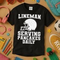 Funny Football Lineman Art For Offensive Lineman Kids T-Shirt thumb 3