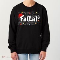 Funny Fa La 8 Merry Xmas Song Math Teacher Santa Hat Women's Sweatshirt thumb 0