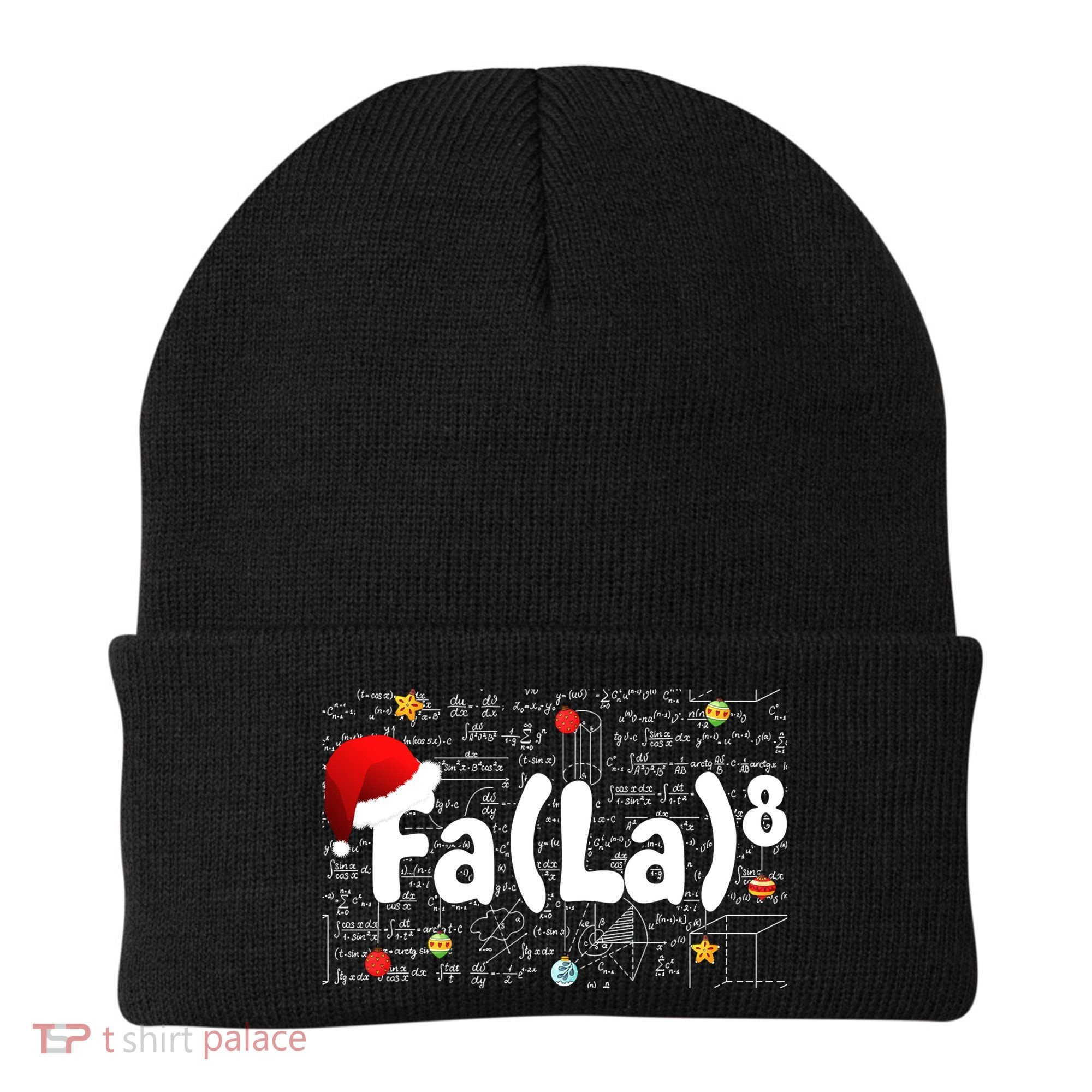 Funny Fa La 8 Merry Xmas Song Math Teacher Santa Hat Beanie