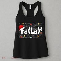 Funny Fa La 8 Merry Xmas Song Math Teacher Santa Hat Women's Tank Top thumb 3