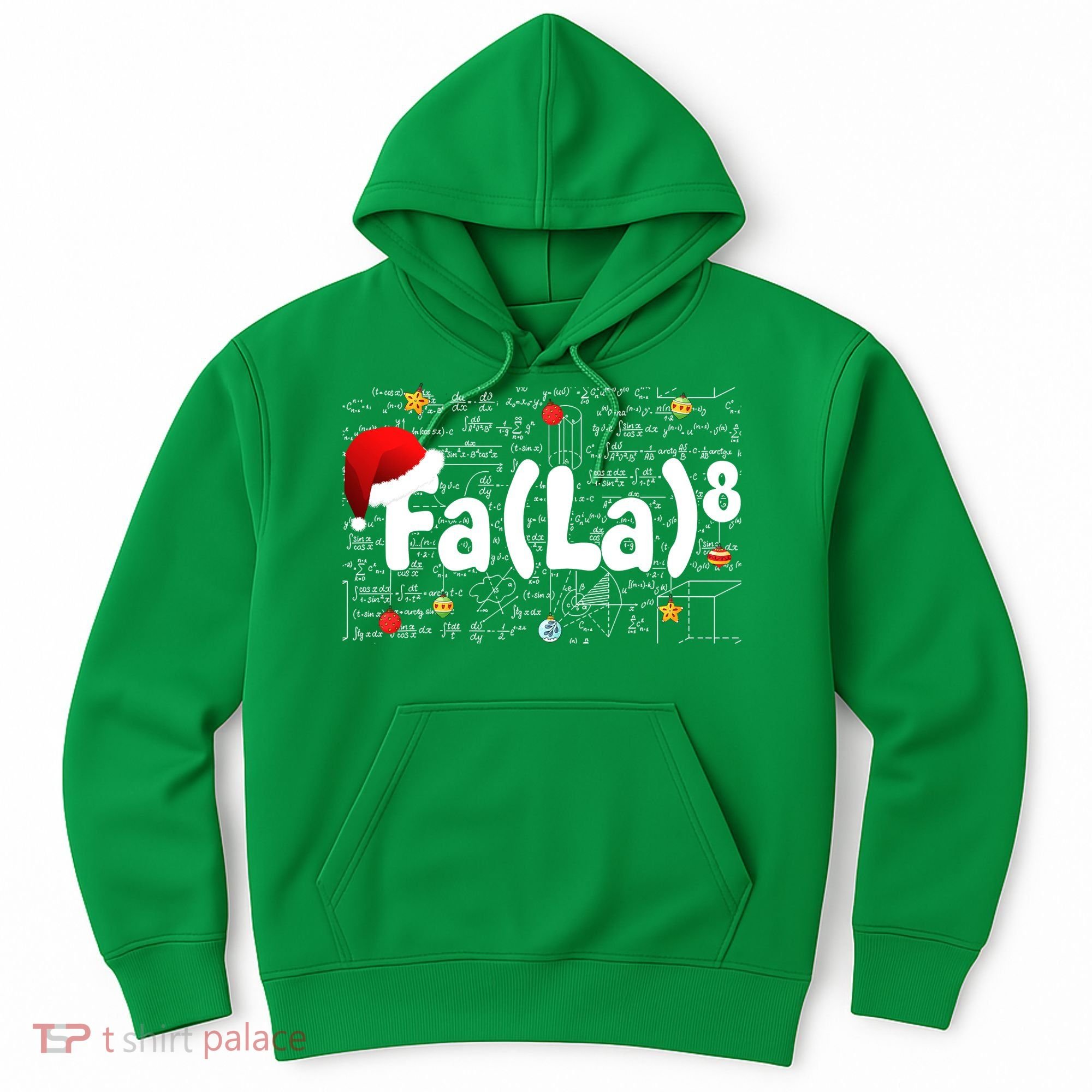 Funny Fa La 8 Merry Xmas Song Math Teacher Santa Hat Hoodie