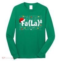 Funny Fa La 8 Merry Xmas Song Math Teacher Santa Hat Long Sleeve Shirt thumb 0