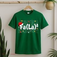 Funny Fa La 8 Merry Xmas Song Math Teacher Santa Hat T-Shirt thumb 2