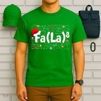 Funny Fa La 8 Merry Xmas Song Math Teacher Santa Hat T-Shirt thumb 6