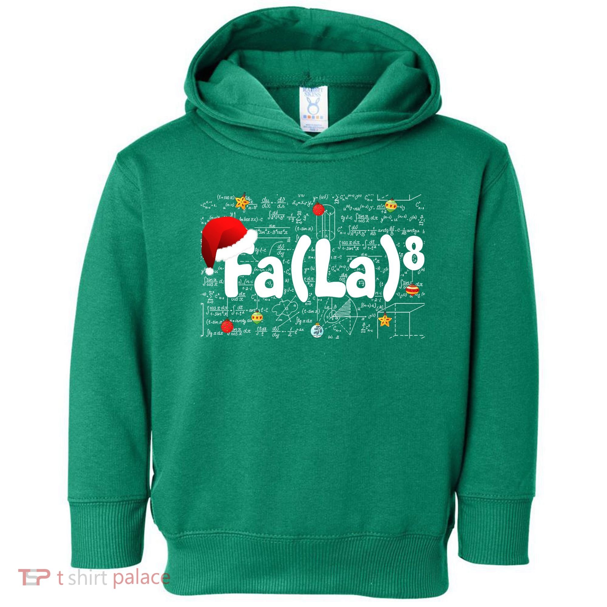 Funny Fa La 8 Merry Xmas Song Math Teacher Santa Hat Toddler Hoodie