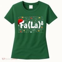 Funny Fa La 8 Merry Xmas Song Math Teacher Santa Hat Women's T-Shirt thumb 0