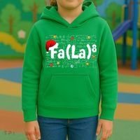 Funny Fa La 8 Merry Xmas Song Math Teacher Santa Hat Kids Hoodie thumb 3