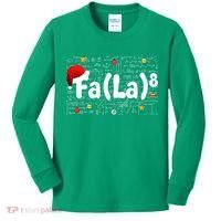 Funny Fa La 8 Merry Xmas Song Math Teacher Santa Hat Kids Long Sleeve Shirt thumb 0