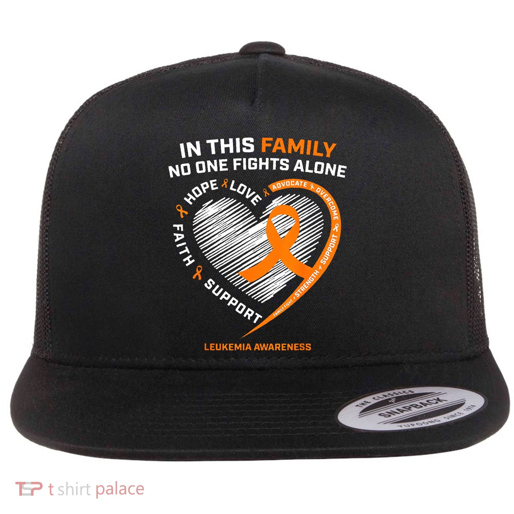 Family Fight Leukemia Awareness Products Gift Flat Bill Trucker Hat