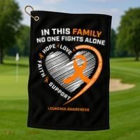 Family Fight Leukemia Awareness Products Gift Golf Towel thumb 1
