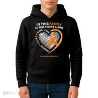 Family Fight Leukemia Awareness Products Gift Kids Hoodie thumb 4