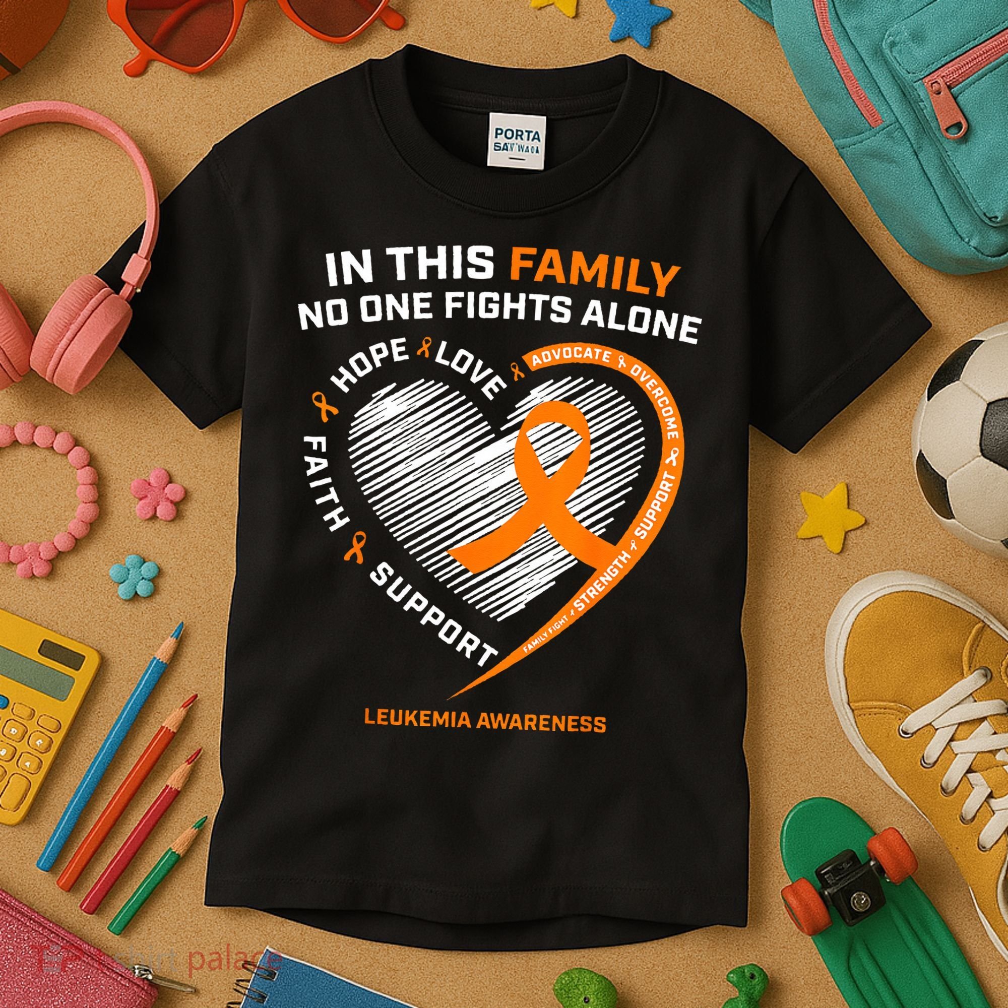 Family Fight Leukemia Awareness Products Gift Kids T-Shirt