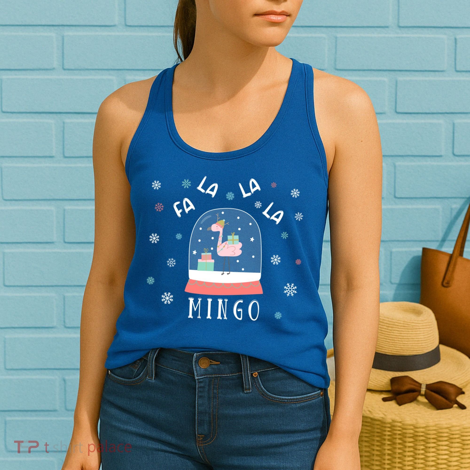 Funny Fa La La Mingo Christmas Falala Snow Flamingo Cute Cute Gift Women's Tank Top