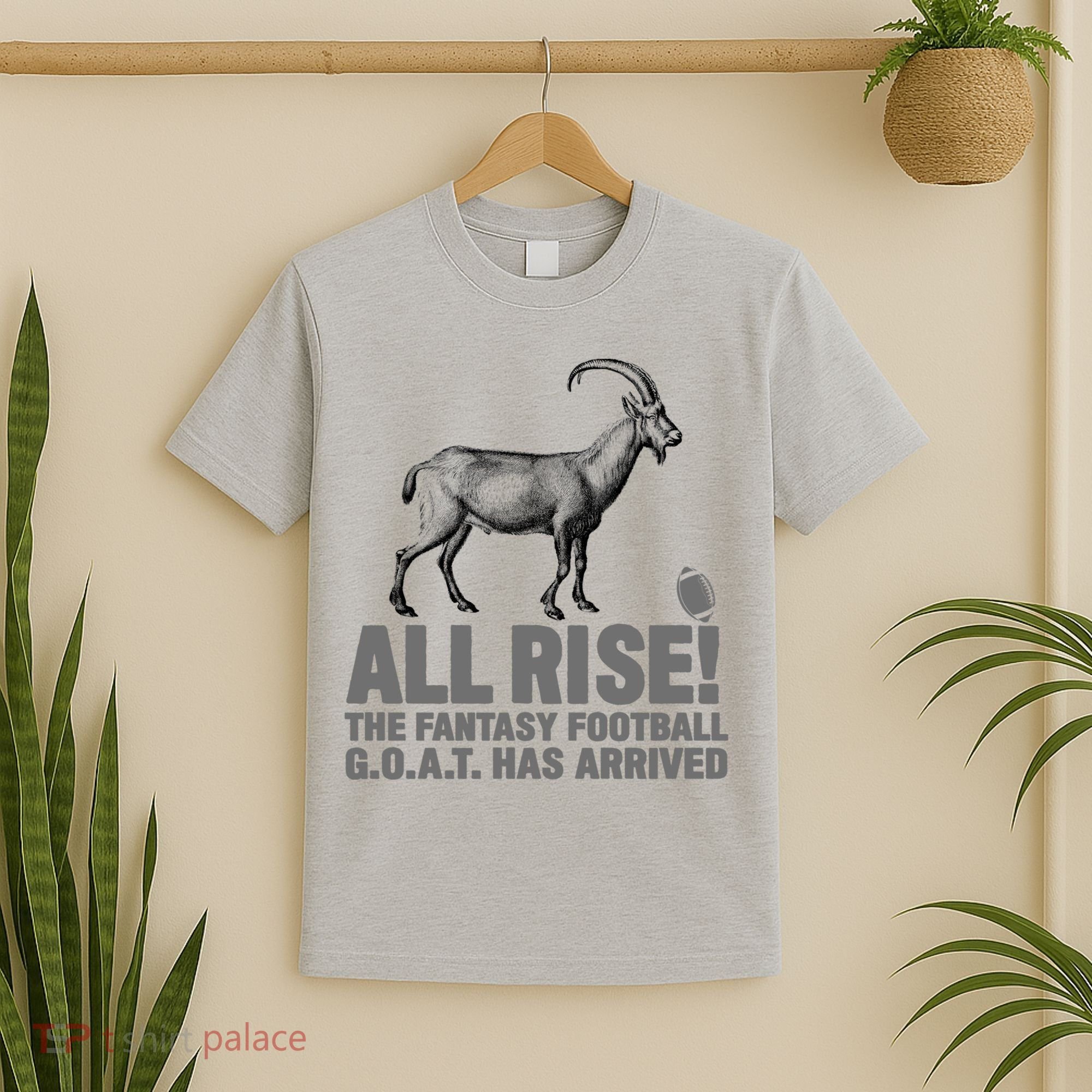 Fantasy Football League Funny Draft All Rise GOAT Champion  T-Shirt