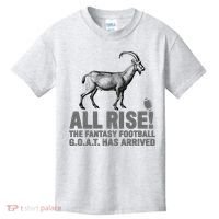 Fantasy Football League Funny Draft All Rise GOAT Champion  Kids T-Shirt thumb 0