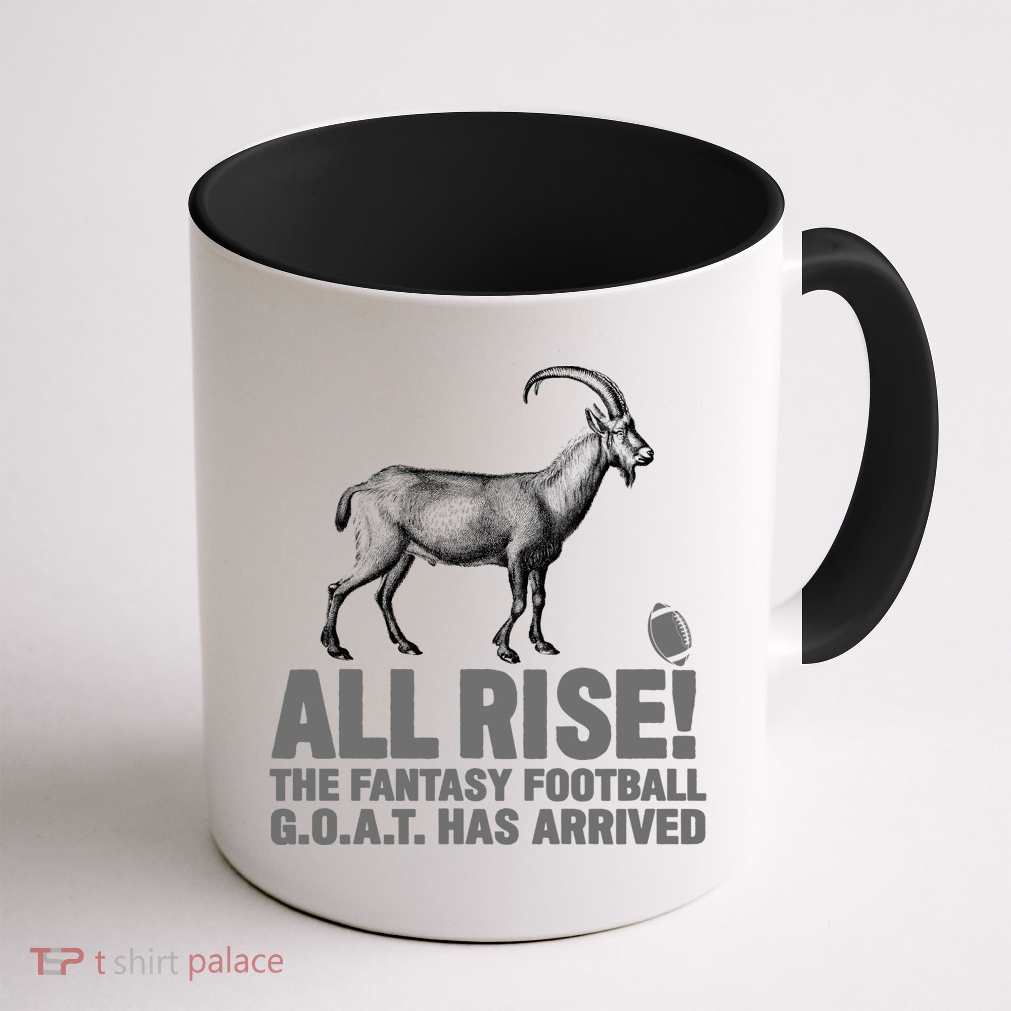 Fantasy Football League Funny Draft All Rise GOAT Champion  Coffee Mug