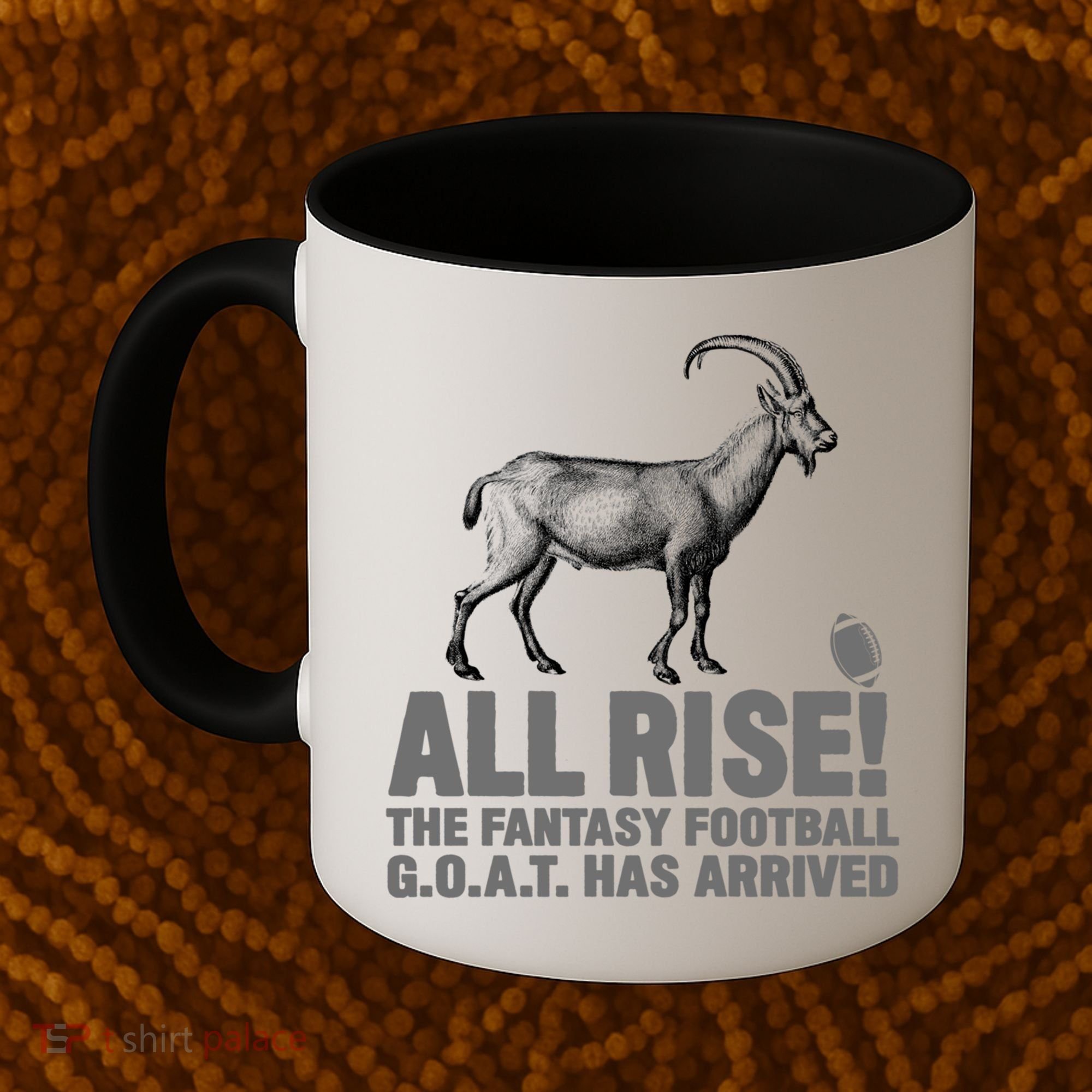Fantasy Football League Funny Draft All Rise GOAT Champion  Coffee Mug
