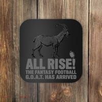 Fantasy Football League Funny Draft All Rise GOAT Champion  Coaster thumb 0