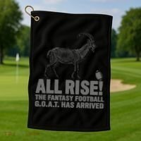 Fantasy Football League Funny Draft All Rise GOAT Champion  Golf Towel thumb 1