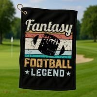 Fantasy Football Legend Retro Style Golf Towel thumb 1