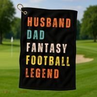 Fantasy Football Legend Gift For Dad Husband Golf Towel thumb 1