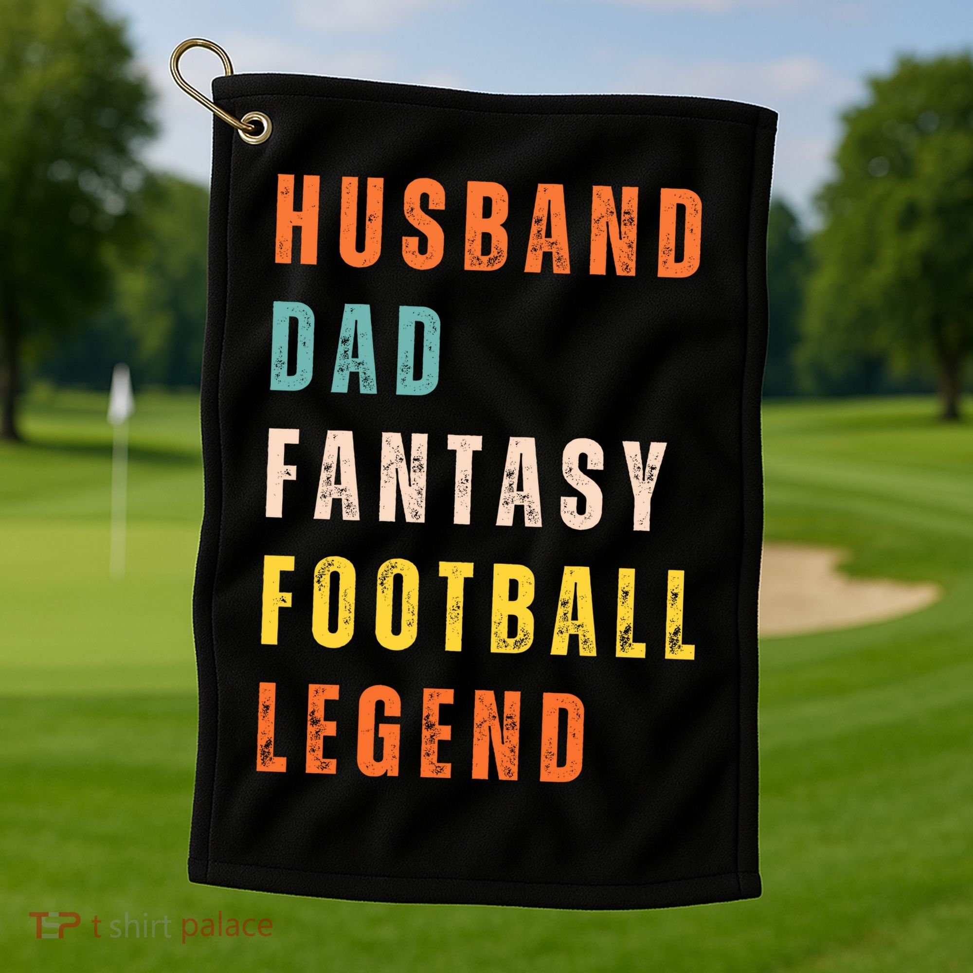 Fantasy Football Legend Gift For Dad Husband Golf Towel