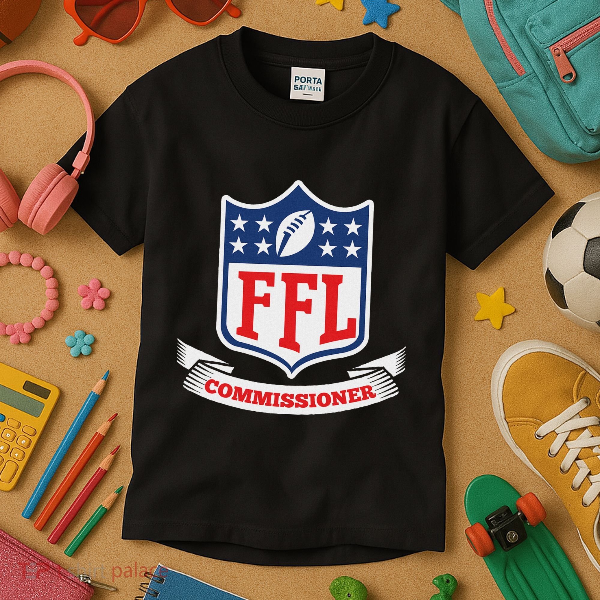 Fantasy Football League Commissioner Ffl Commish Kids T-Shirt