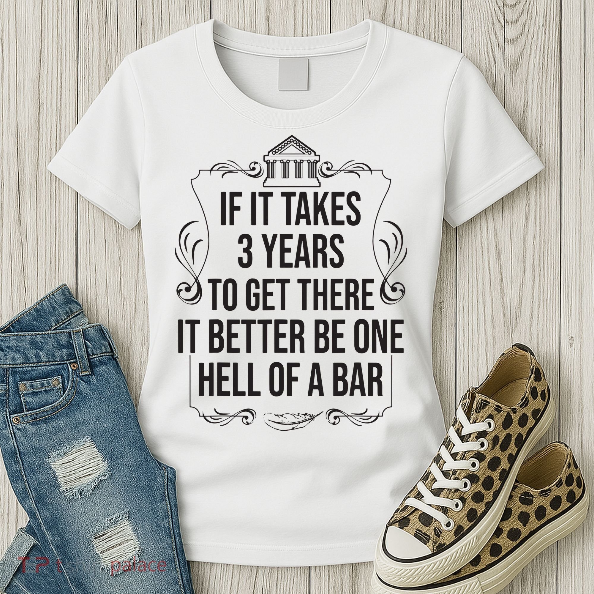 Funny Future Lawyer Student Gift Cute Law School Bar Exam Women's T-Shirt
