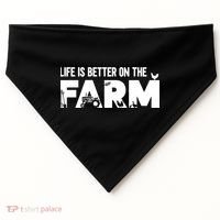 Farm Farmer Life Is Better On The Farm USA-Made Doggie Bandana thumb 0