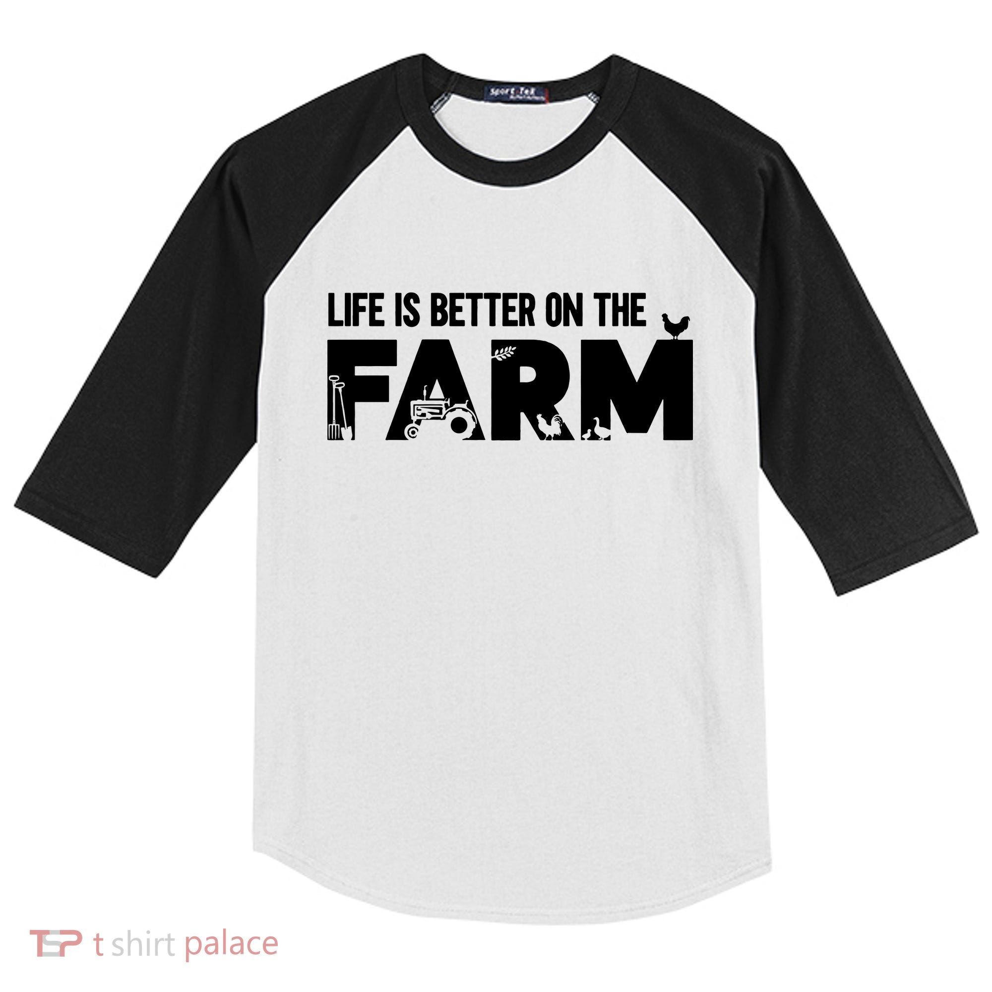 Farm Farmer Life Is Better On The Farm Kids Colorblock Raglan Jersey