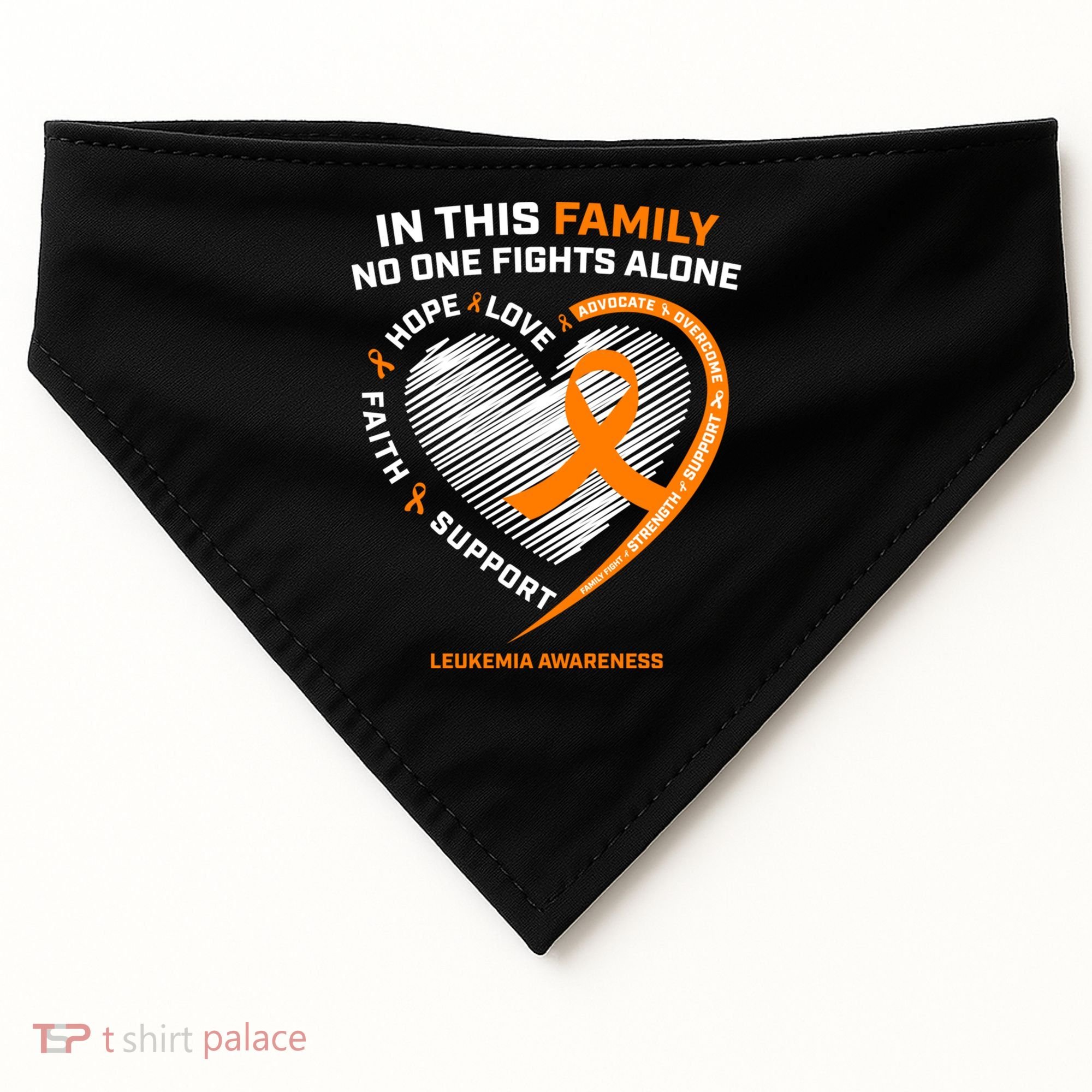 Family Fight Leukemia Awareness Products Gift Funny Gift USA-Made Doggie Bandana