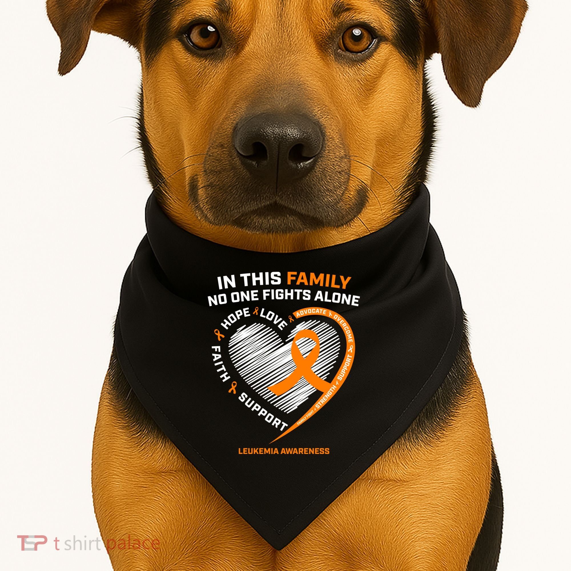 Family Fight Leukemia Awareness Products Gift Funny Gift USA-Made Doggie Bandana