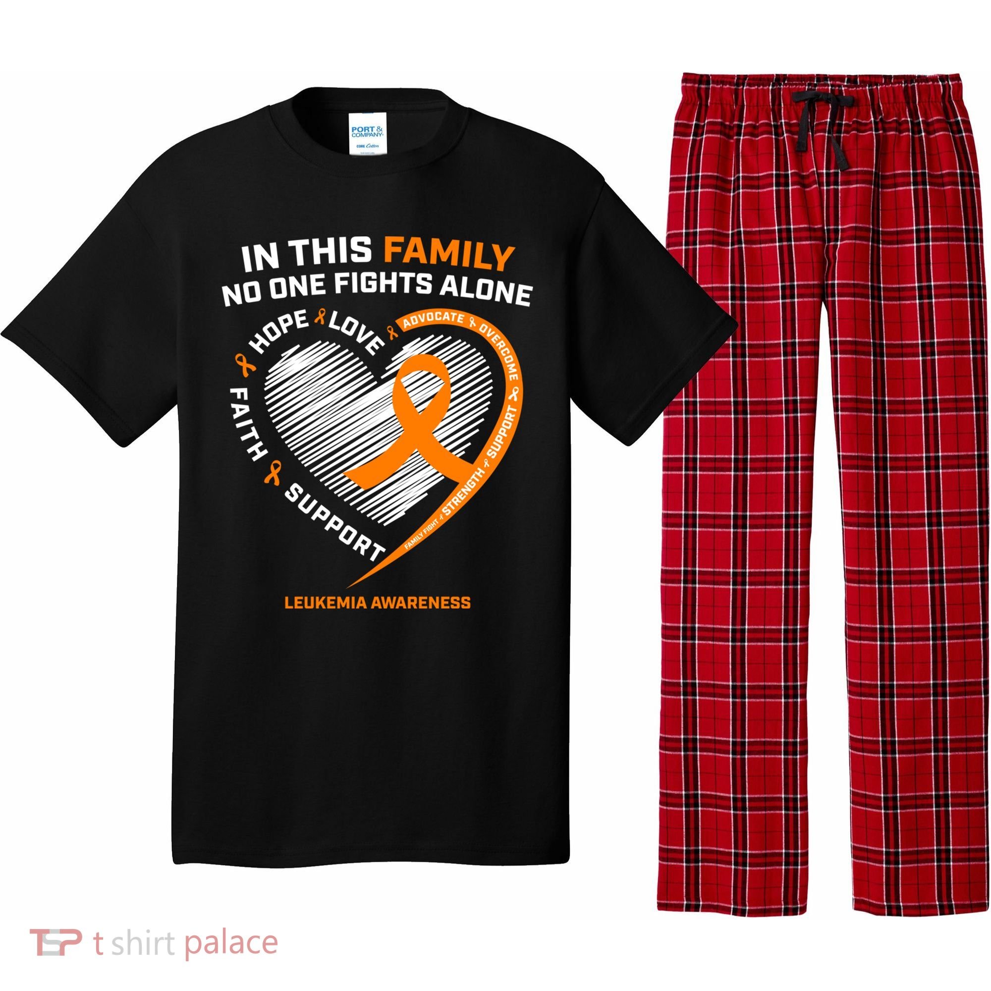 Family Fight Leukemia Awareness Products Gift Funny Gift Pajama Set