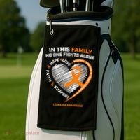 Family Fight Leukemia Awareness Products Gift Funny Gift Golf Towel thumb 2