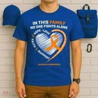 Family Fight Leukemia Awareness Products Gift Funny Gift T-Shirt thumb 6