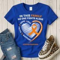 Family Fight Leukemia Awareness Products Gift Funny Gift Women's T-Shirt thumb 3