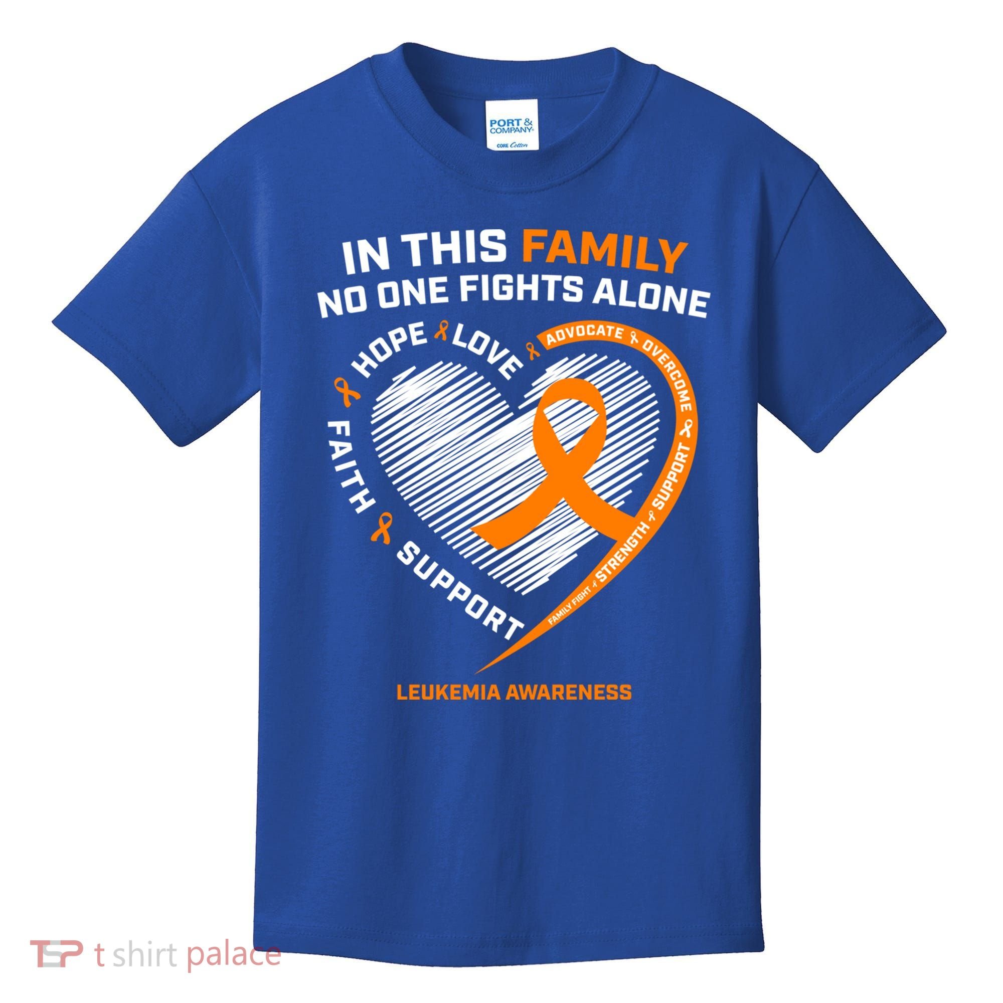 Family Fight Leukemia Awareness Products Gift Funny Gift Kids T-Shirt